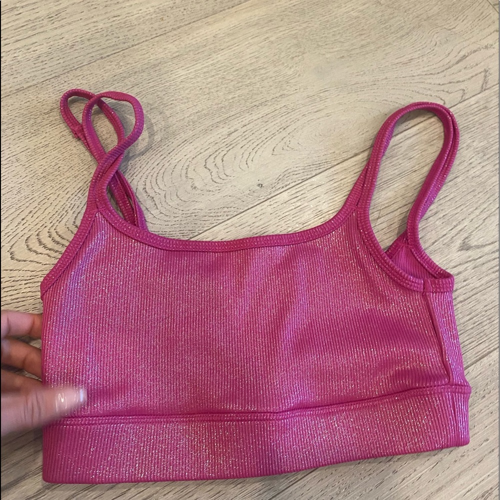 Carbon38 Iridescent Ribbed Sports Bra